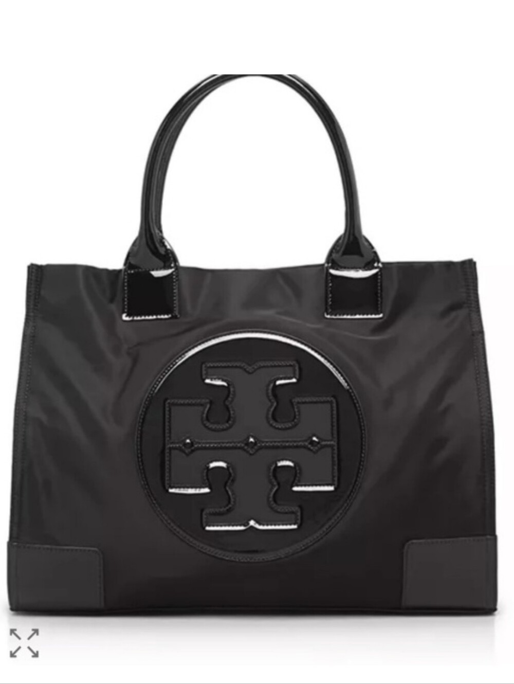 Tory Burch Black Patent Logo Tote Detail - Great Condition - Clean Inside
